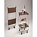 MDF Hot Pressed with Antique Walnut Foil Tiers Folding Trolley Cart