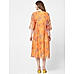 Orange Floral Kaftan Dress