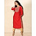 Magenta Embellished Straight Fit Kurta