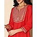 Magenta Embellished Straight Fit Kurta