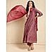 Magenta Printed Anarkali Kurta Set