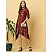 Maroon Asymmetric Embroidered Dress