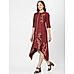 Maroon Asymmetric Embroidered Dress