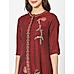 Maroon Asymmetric Embroidered Dress