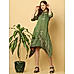 Green Asymmetric Embroidered Dress