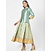 Sky Green Floral Kurta Jacket Set