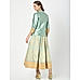 Sky Green Floral Kurta Jacket Set
