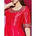 Bold Pink Embroidered Jacqaurd Dress