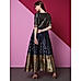 Navy Blue Embroidered Jacqaurd Dress