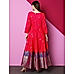 Navy Blue Embroidered Jacqaurd Dress