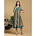 Teal Printed Jacket Kurta