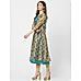 Teal Printed Jacket Kurta