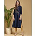 Navy Blue Embroidered Kurta