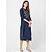 Navy Blue Embroidered Kurta