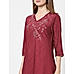 Maroon Embroidered Kurta 