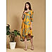 Mustard Yellow Printed Asymmetric Kurta