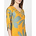 Mustard Yellow Printed Asymmetric Kurta