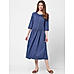 Blue Pleated Tunic Dress