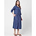 Blue Pleated Tunic Dress