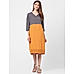 Grey & Orange Colourblocked Tunic Dress