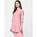 Pink Embroidered Cotton Kurta