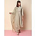 Beige Embroidered 3 Piece Kurta Set