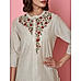 Beige Check Print 2 Piece Kurta Set