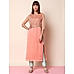 Peach Embroidered Kurta Payjama and Dupatta