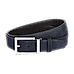 Black/Blue 35 mm reversible leather belt