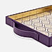 Purple Square Patterned Glass Faux Leather Tray 