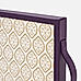 Purple Square Patterned Glass Faux Leather Tray 