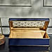 Blue Patterned Glass Faux Leather Box with Lid - Small