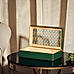 Green Patterned Glass Faux Leather Box with Lid - Large 