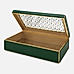 Green Patterned Glass Faux Leather Box with Lid - Large 