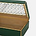 Green Patterned Glass Faux Leather Box with Lid - Large 