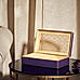 Purple Patterned Glass Faux Leather Box with Lid - Large 
