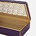 Purple Patterned Glass Faux Leather Box with Lid - Large 