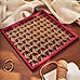 Red Patterned Glass Faux Leather Tray