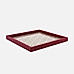 Red Patterned Glass Faux Leather Tray