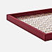 Red Patterned Glass Faux Leather Tray