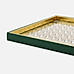 Green Patterned Glass Faux Leather Tray