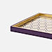 Purple Patterned Glass Faux Leather Tray