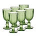 Set of 6  Alma Dark Green Wine Glass