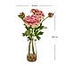 Pink Faux Camellia with Glass Vase