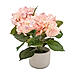 Pink Faux Hydrangea Bush with Cement Pot