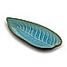 Light Blue Crackled Leaf Ceramic Platter 