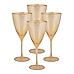 Set of 4 Gold Hammered Wine Glasses