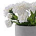 White Faux Carnation with Cement Pot