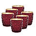 Set of 6 Ruby Red Trellis Votive Holder