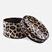 Leopard Print Faux Leather Round Box - Large
